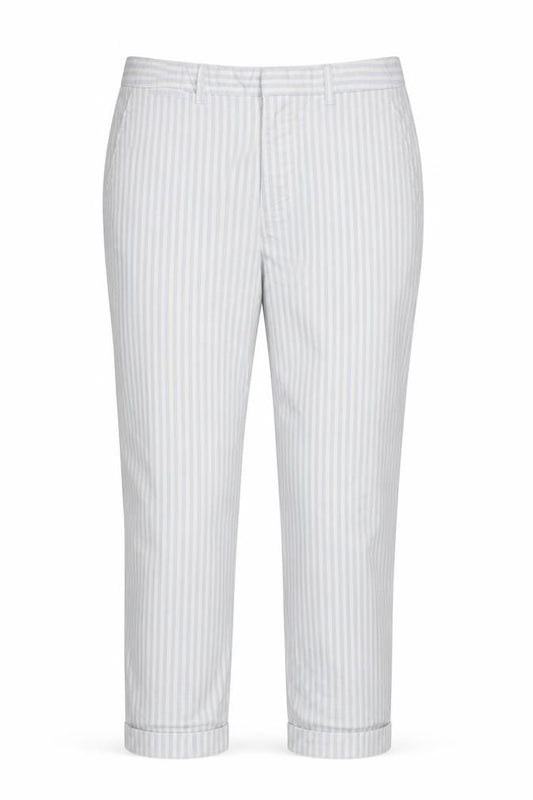 Gap Women White Blue Stripe UK 6 Slim City Crop Tapered Trousers