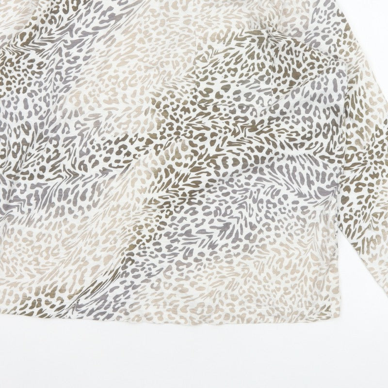Marks and Spencer Women Beige Leopard Print Jersey Top Size 14
