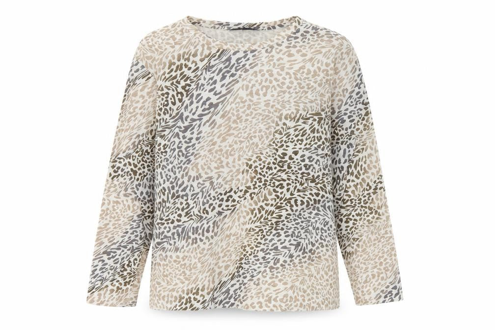 Marks and Spencer Women Beige Leopard Print Jersey Top Size 14