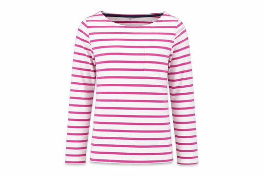 John Lewis Girls White Pink Striped Long Sleeve Pocket T-Shirt Age 10