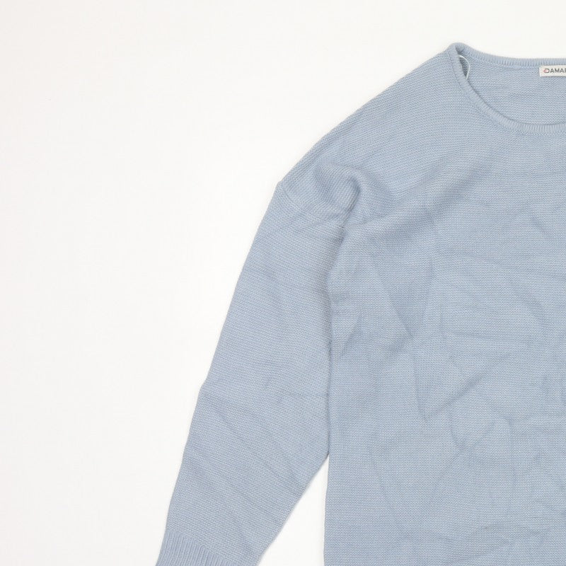 Damart Women’s Blue Acrylic Knit Crew Neck Pullover Jumper Size 14