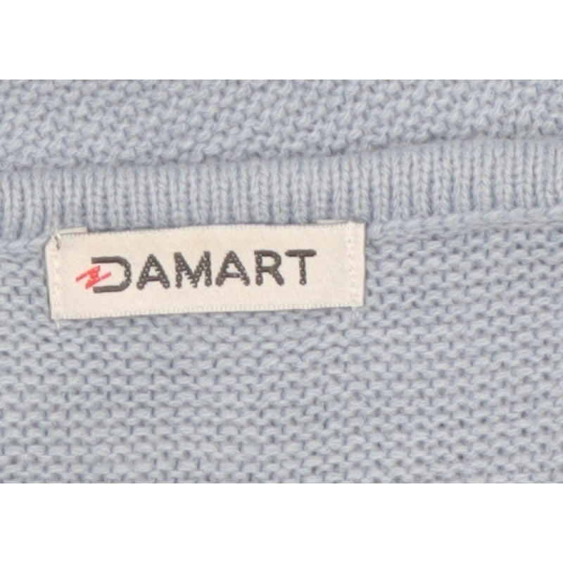 Damart Women’s Blue Acrylic Knit Crew Neck Pullover Jumper Size 14