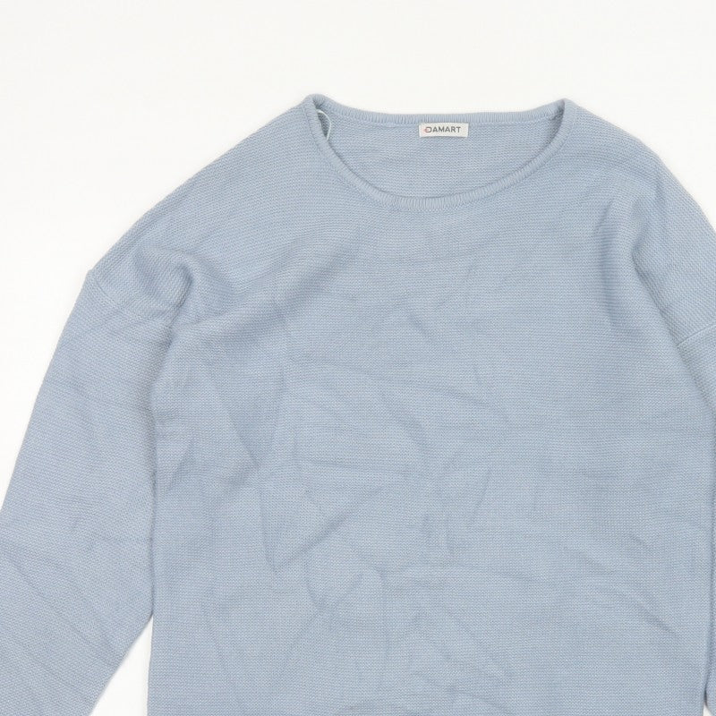Damart Women’s Blue Acrylic Knit Crew Neck Pullover Jumper Size 14