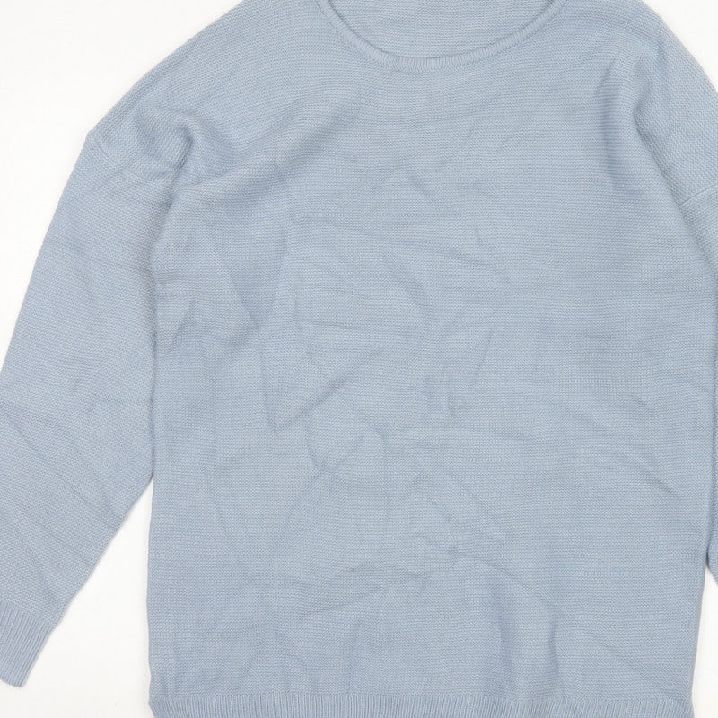 Damart Women’s Blue Acrylic Knit Crew Neck Pullover Jumper Size 14