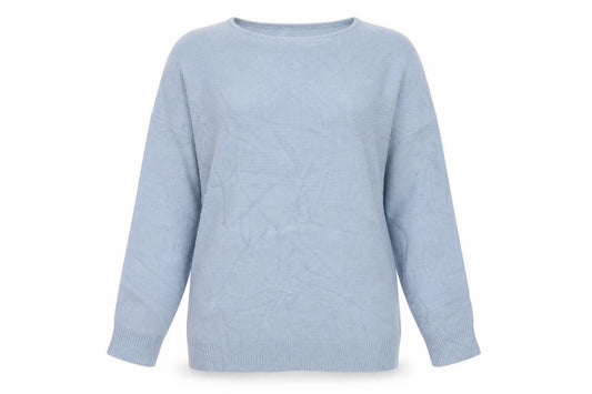 Damart Women’s Blue Acrylic Knit Crew Neck Pullover Jumper Size 14