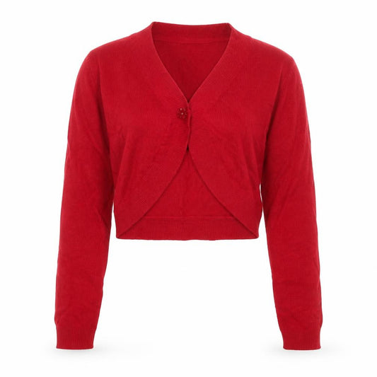 L.K. Bennett Women Red S Cashmere Angora Blend V-Neck Cardigan