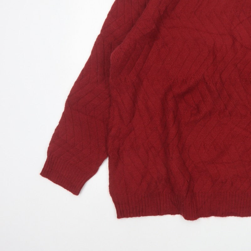 Cotton Traders Women Pink Size 20 Cable Knit Roll Neck Jumper