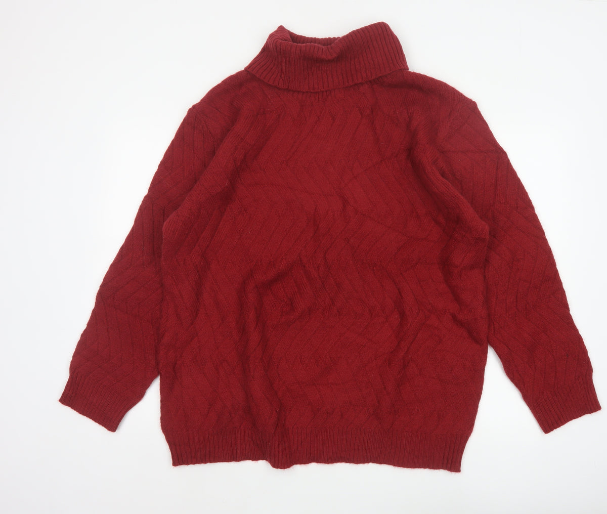 Cotton Traders Women Pink Size 20 Cable Knit Roll Neck Jumper