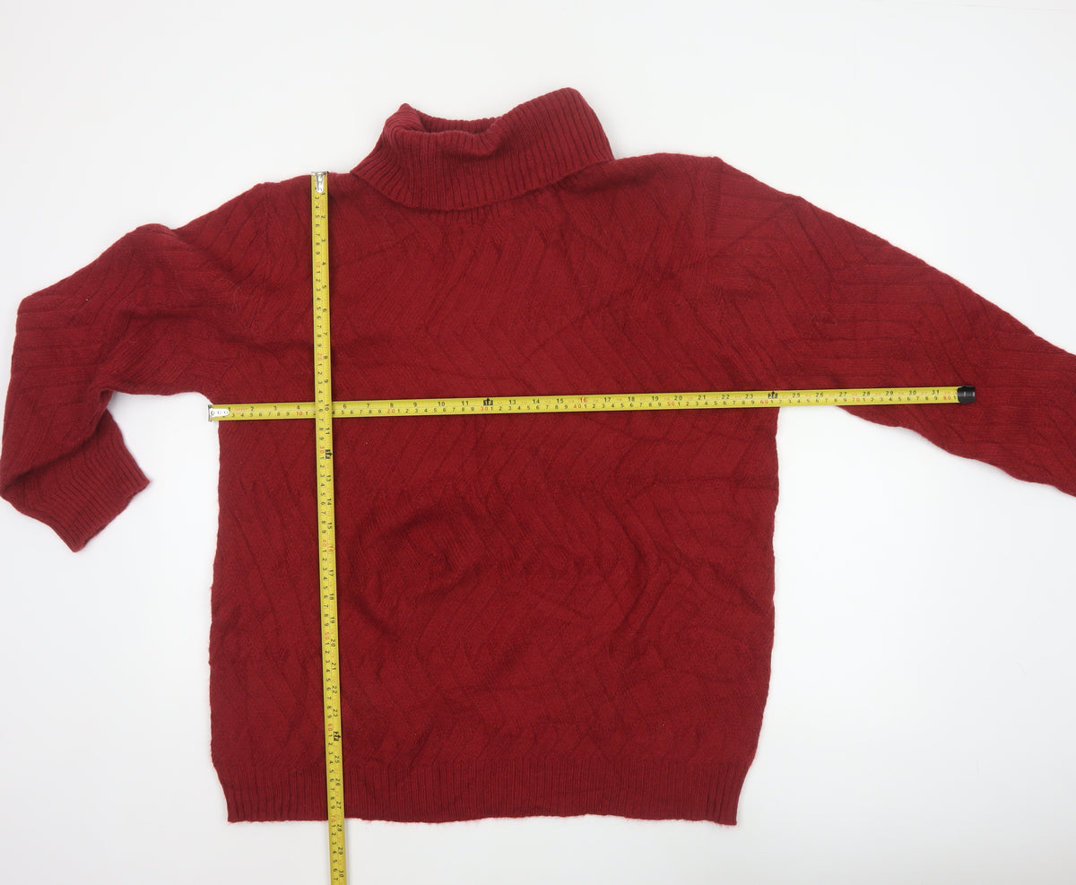 Cotton Traders Women Pink Size 20 Cable Knit Roll Neck Jumper