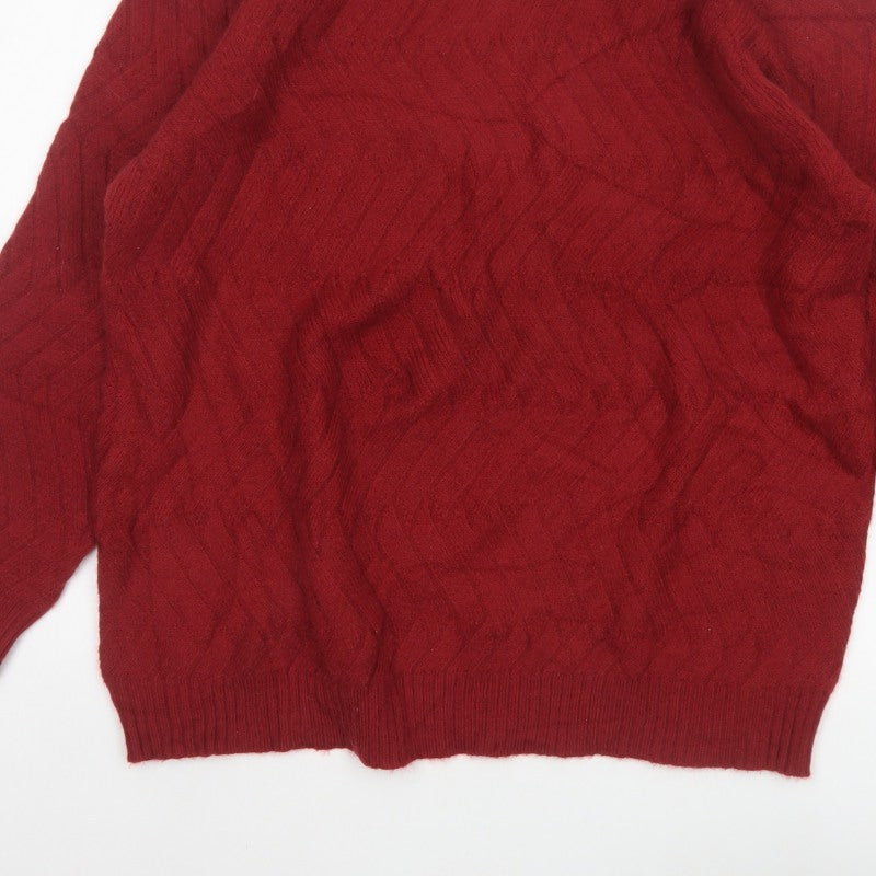 Cotton Traders Women Pink Size 20 Cable Knit Roll Neck Jumper