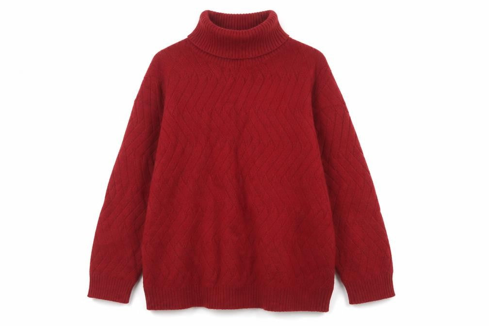 Cotton Traders Women Pink Size 20 Cable Knit Roll Neck Jumper