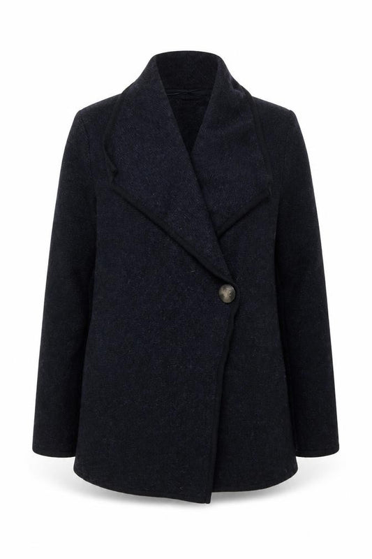Paul Costelloe Women’s Blue Wool Blend Cowl Neck Cardigan UK 10