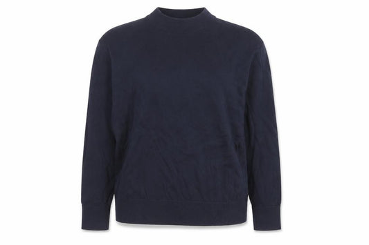 Monki Women Blue XL Cotton Mock Neck Raglan Pullover Jumper