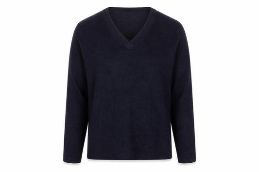 Bonmarché Women’s Navy Blue V-Neck Knit Jumper Size 16/18