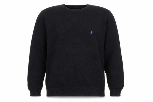 Polo Ralph Lauren Men’s Black 2XL Crew Neck Cotton Logo Jumper