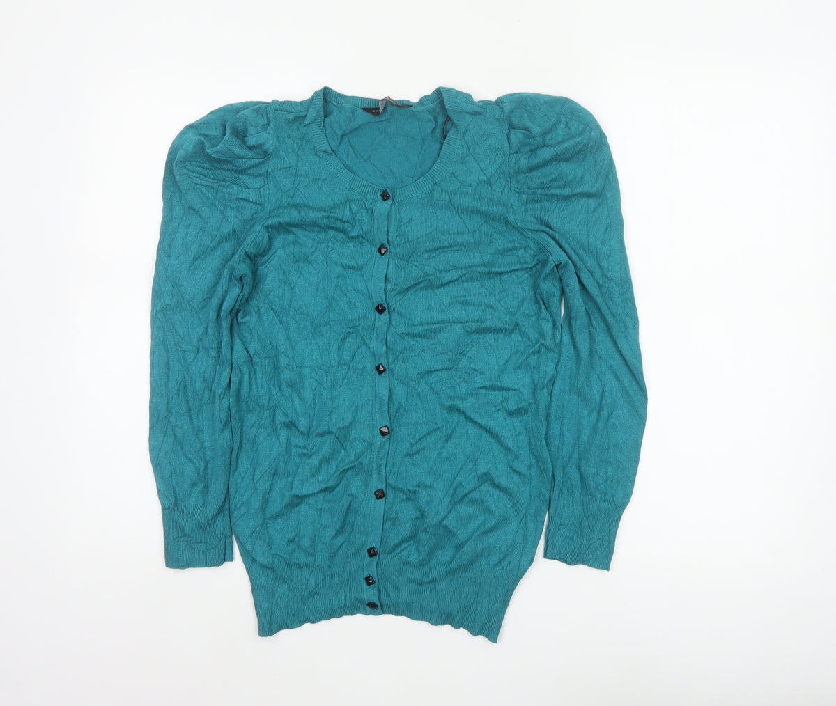 Dorothy Perkins Women Blue Size 10 Button Front Knit Cardigan