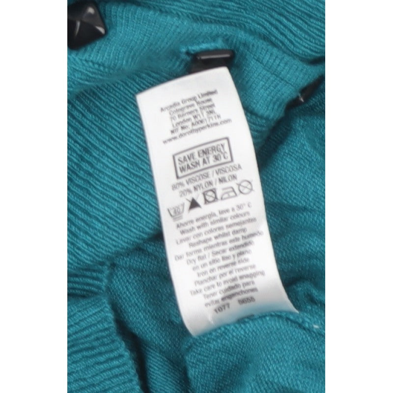 Dorothy Perkins Women Blue Size 10 Button Front Knit Cardigan