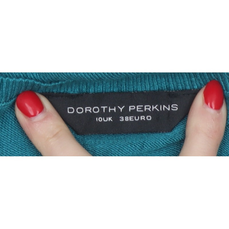 Dorothy Perkins Women Blue Size 10 Button Front Knit Cardigan