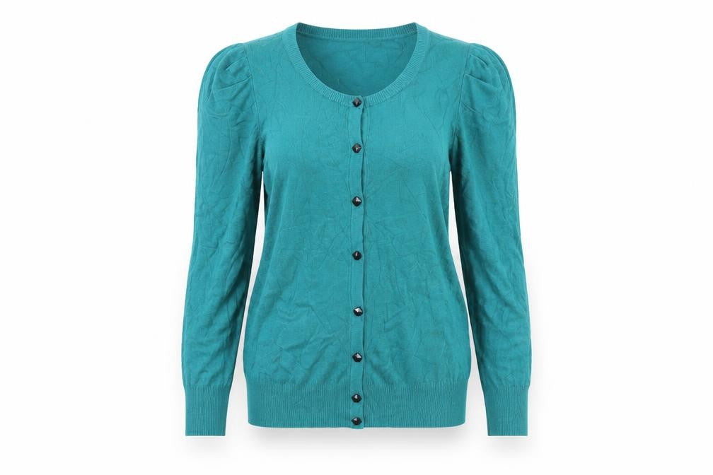 Dorothy Perkins Women Blue Size 10 Button Front Knit Cardigan