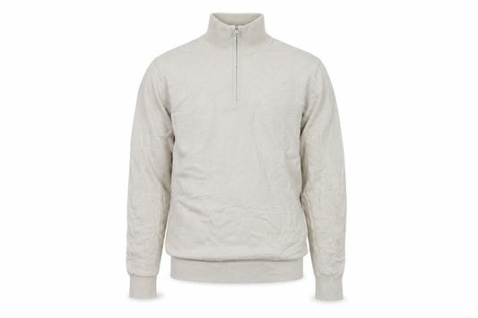 Autograph Men Ivory S Merino Wool 1/4 Zip High Neck Jumper