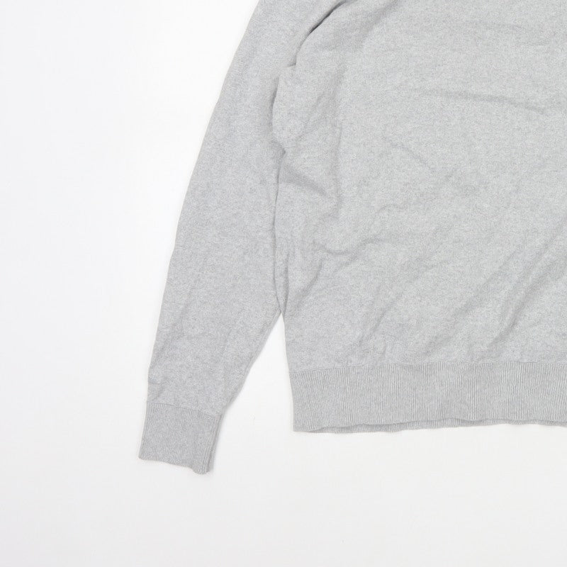 Ben Sherman Men Grey M Crew Neck Cotton Blend Pullover Jumper