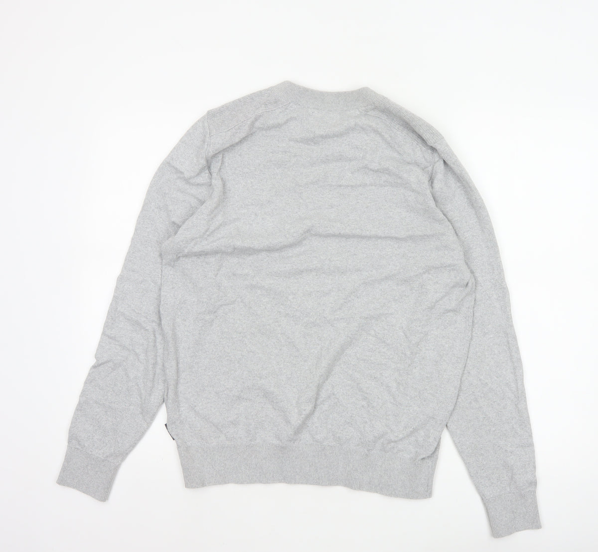 Ben Sherman Men Grey M Crew Neck Cotton Blend Pullover Jumper