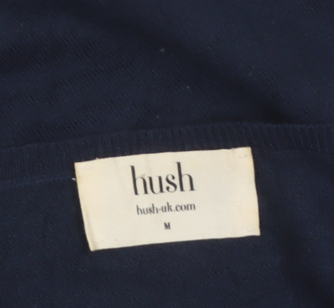 Hush Women’s Navy Blue Wool Blend V-Neck Pullover Jumper Size M