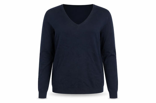 Hush Women’s Navy Blue Wool Blend V-Neck Pullover Jumper Size M