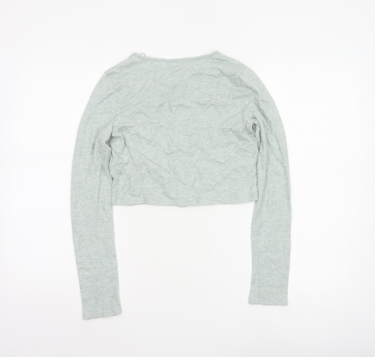 Zara Women Grey M Fine Knit Button Cardigan Long Sleeve