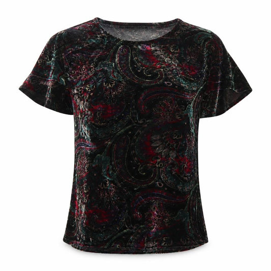Marks & Spencer Women Multicoloured Paisley Velvet Cowl Blouse UK 12