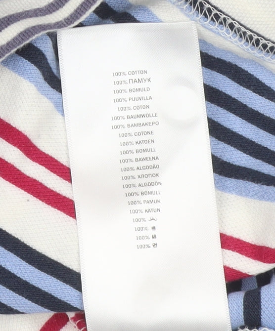 Ben Sherman Men’s Multicoloured Striped Cotton Polo Shirt L