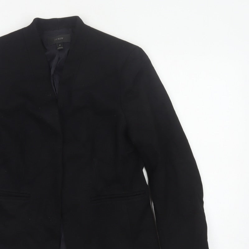 J.Crew Women Black UK 10 Tailored Lined Open Front Blazer Jacket
