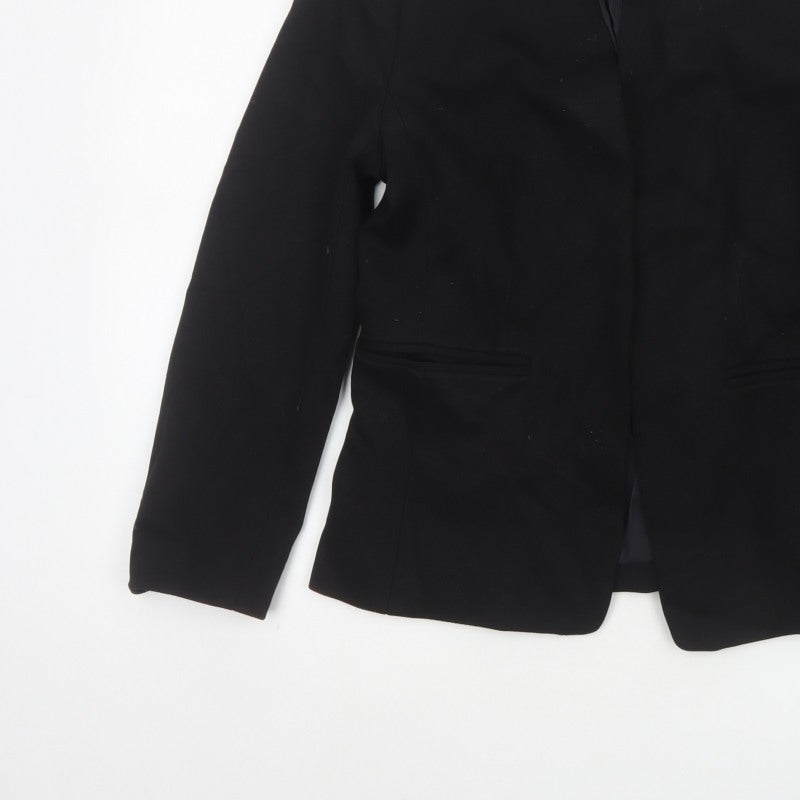 J.Crew Women Black UK 10 Tailored Lined Open Front Blazer Jacket
