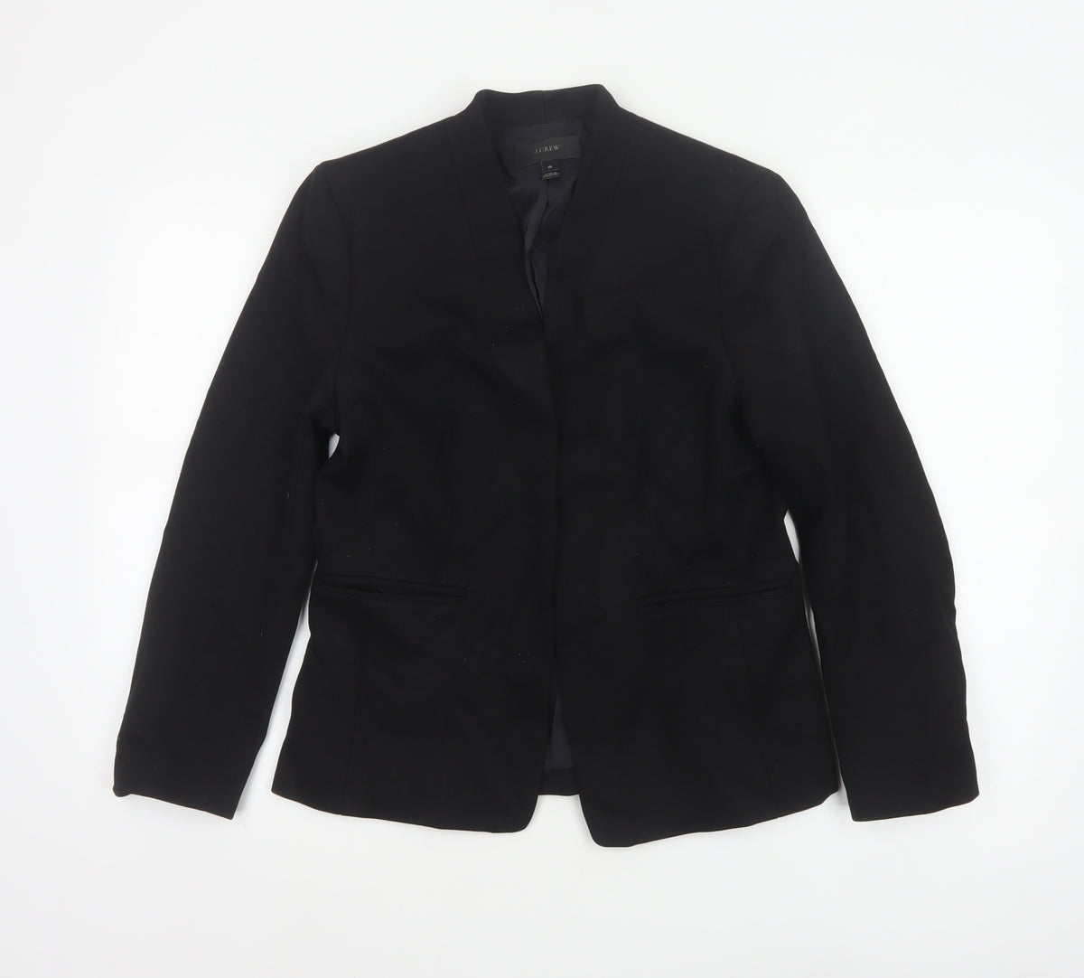 J.Crew Women Black UK 10 Tailored Lined Open Front Blazer Jacket