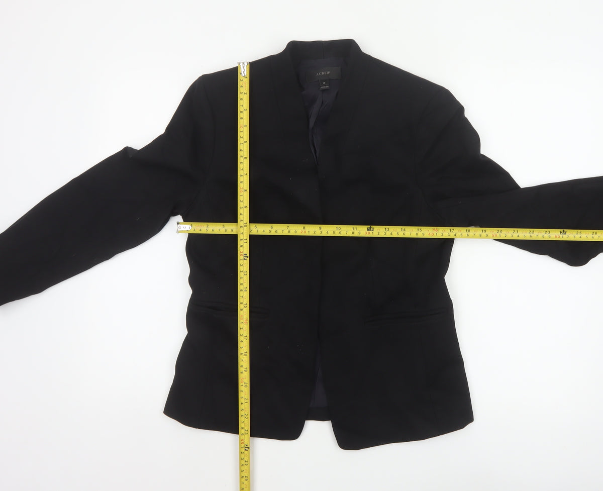 J.Crew Women Black UK 10 Tailored Lined Open Front Blazer Jacket