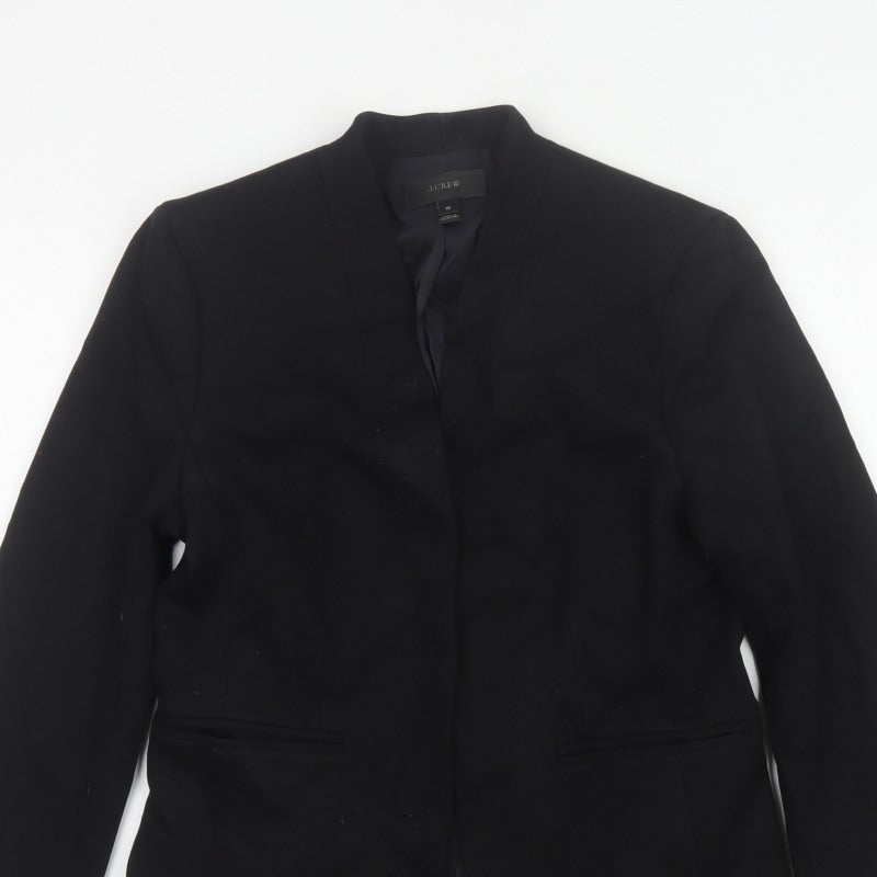 J.Crew Women Black UK 10 Tailored Lined Open Front Blazer Jacket