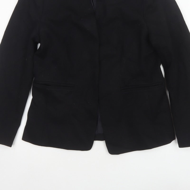 J.Crew Women Black UK 10 Tailored Lined Open Front Blazer Jacket