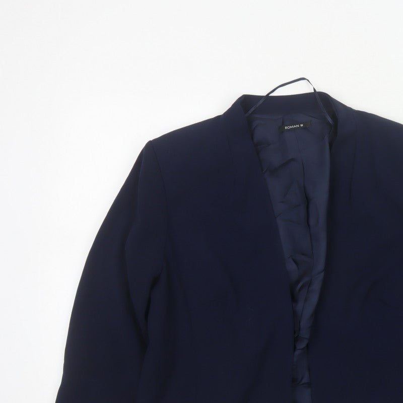 Roman Women’s Blue UK 18 Open Front Lined Blazer Jacket Formal