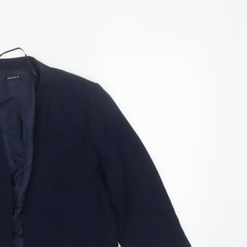 Roman Women’s Blue UK 18 Open Front Lined Blazer Jacket Formal