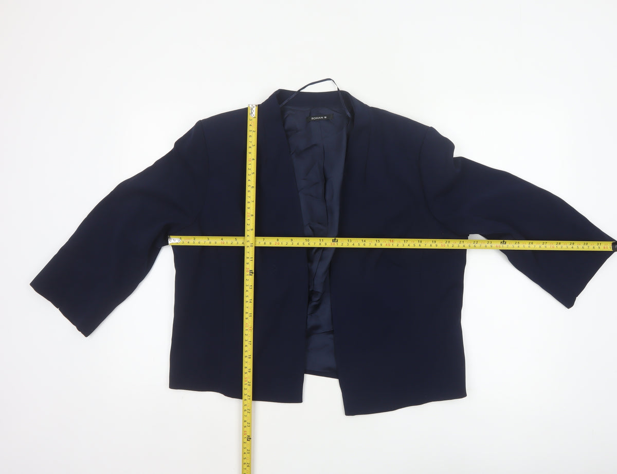 Roman Women’s Blue UK 18 Open Front Lined Blazer Jacket Formal