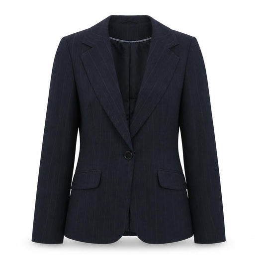 Dorothy Perkins Women Black Pinstripe UK 10 Tailored Blazer Jacket