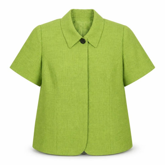 Elvi Women’s Green Size 20 Short Sleeve Single-Breasted Blazer Jacket