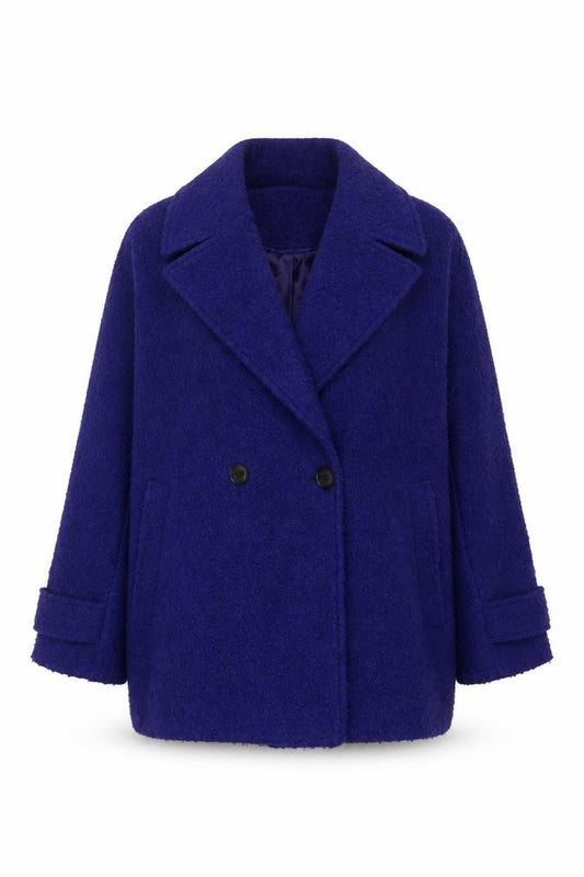 Love & Roses Women’s Blue UK 10 Pea Coat Bouclé Lined
