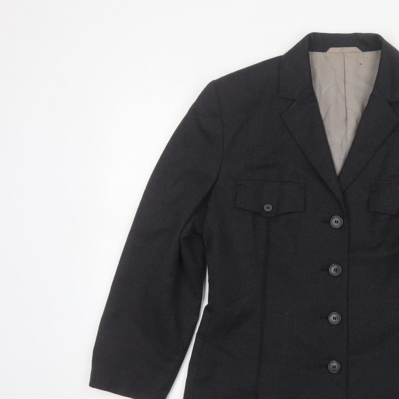 Next Women’s Black UK 14 Wool Blend Tailored Five Button Blazer