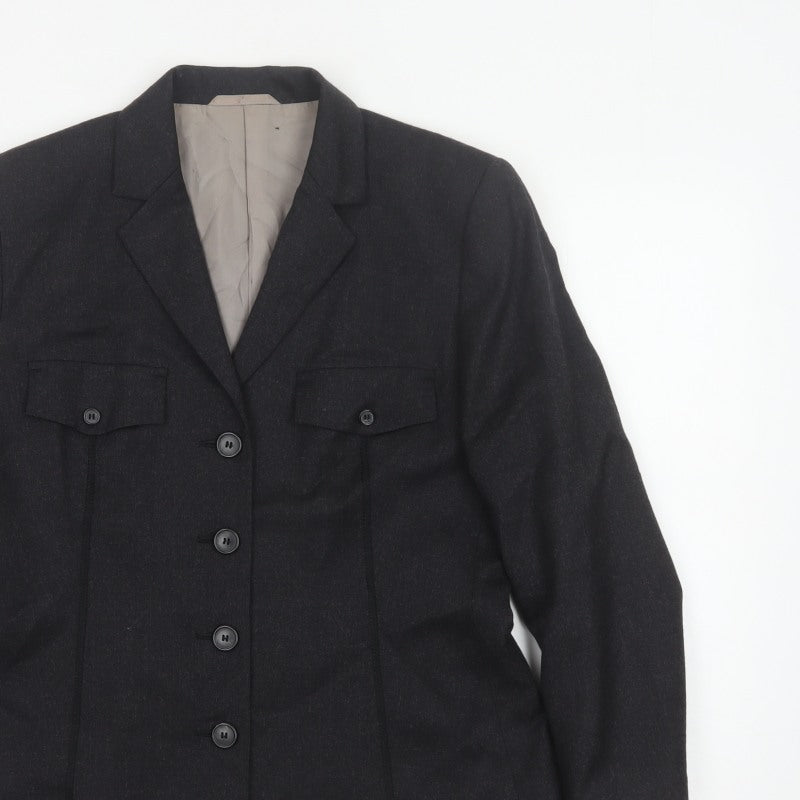 Next Women’s Black UK 14 Wool Blend Tailored Five Button Blazer