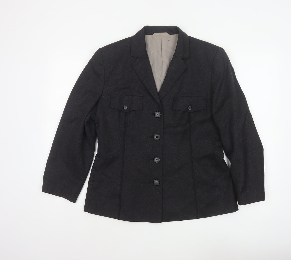 Next Women’s Black UK 14 Wool Blend Tailored Five Button Blazer