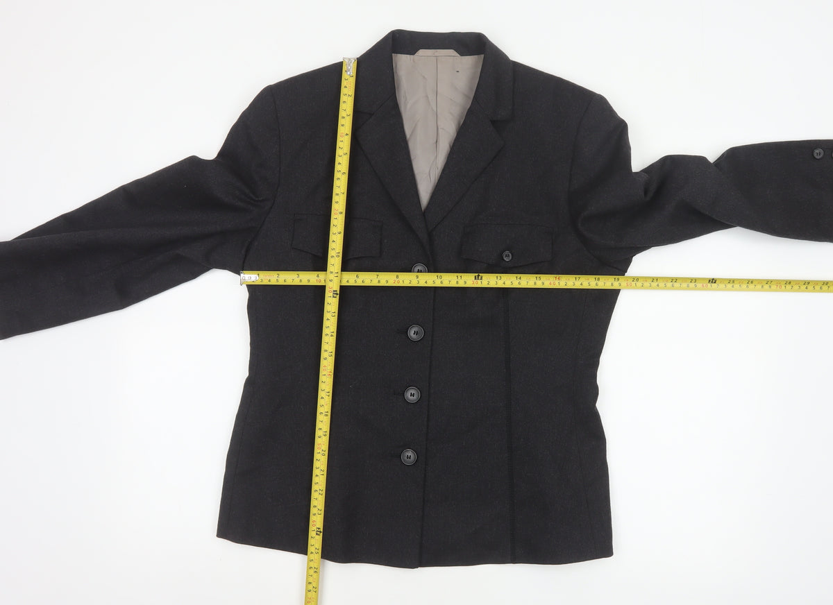 Next Women’s Black UK 14 Wool Blend Tailored Five Button Blazer