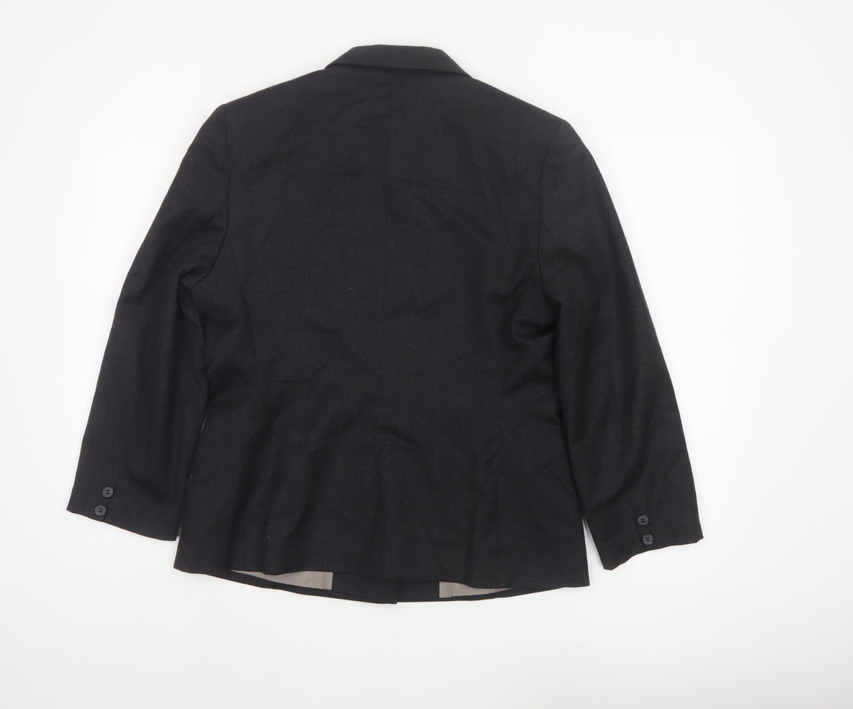 Next Women’s Black UK 14 Wool Blend Tailored Five Button Blazer