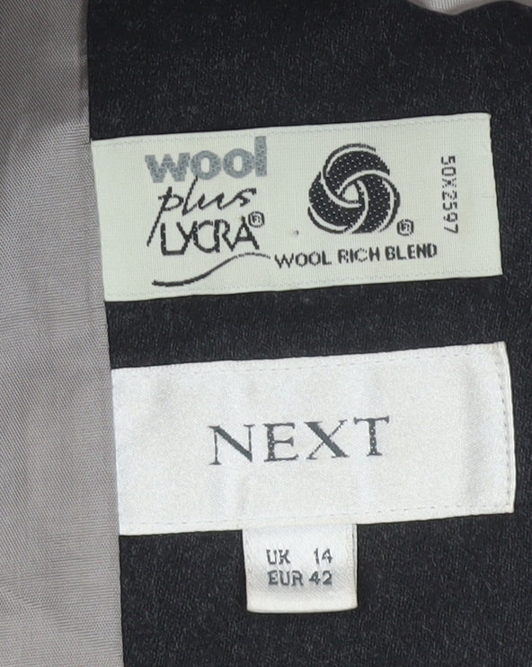 Next Women’s Black UK 14 Wool Blend Tailored Five Button Blazer