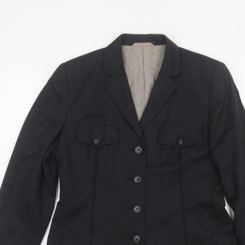 Next Women’s Black UK 14 Wool Blend Tailored Five Button Blazer